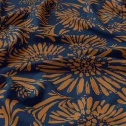 Bedruckter Viskose AUDREY Blau / Braun